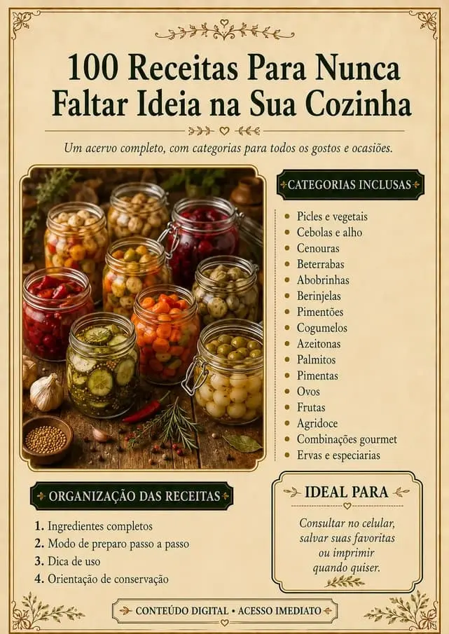 Exemplo de receitas de conservas caseiras