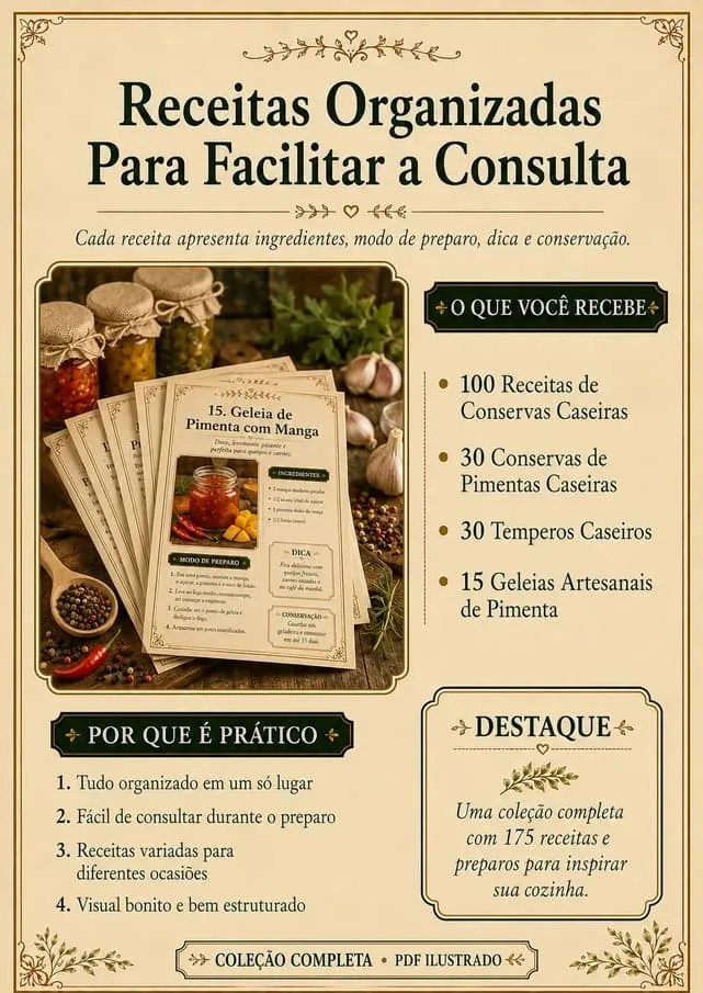 Exemplo de potes de conservas caseiras